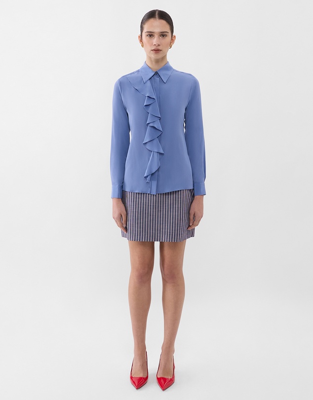 Farage - Ruffle Silk Shirt