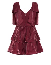 City Chic - Plus size Betty Bow Mini Dress - dark cherry