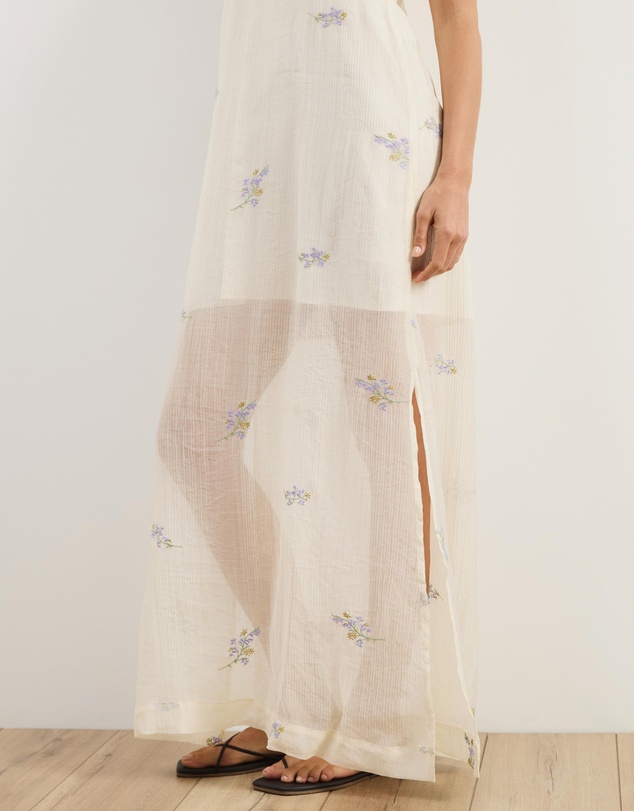 Atmos&Here - Embroidered Sheer Maxi Dress