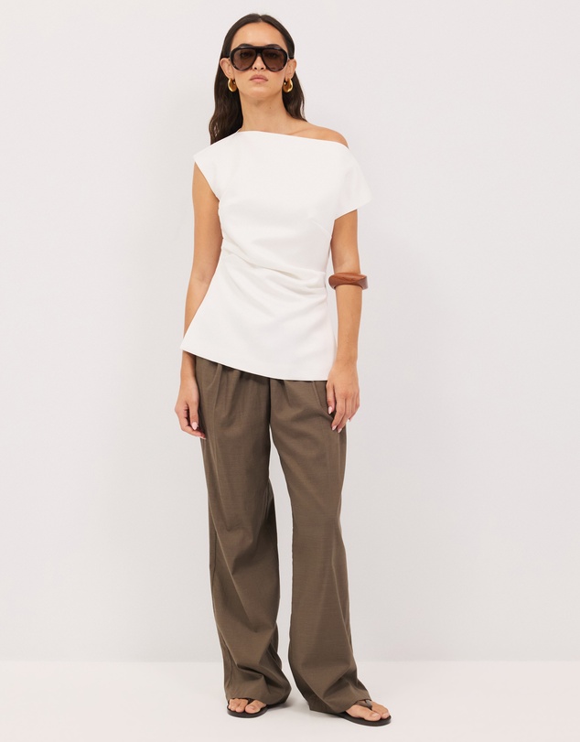 Calli - Marla Off-Shoulder Satin Top