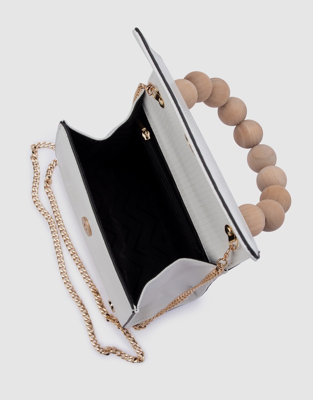 Olga Berg - Caylee Wood Bead Handle Bag