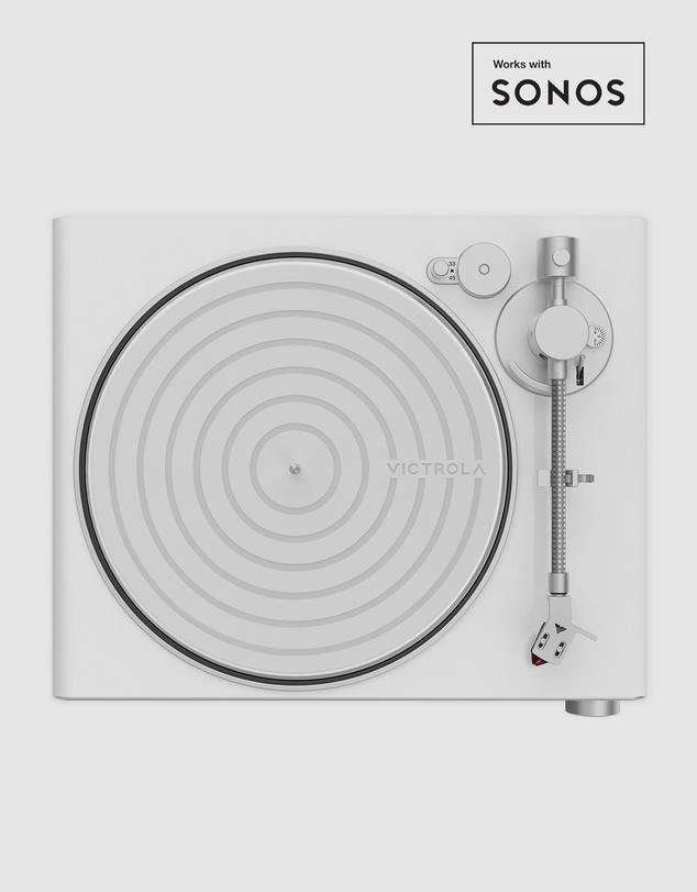 Victrola - Victrola Stream Pearl Wi-Fi & Bluetooth Turntable - White/Silver