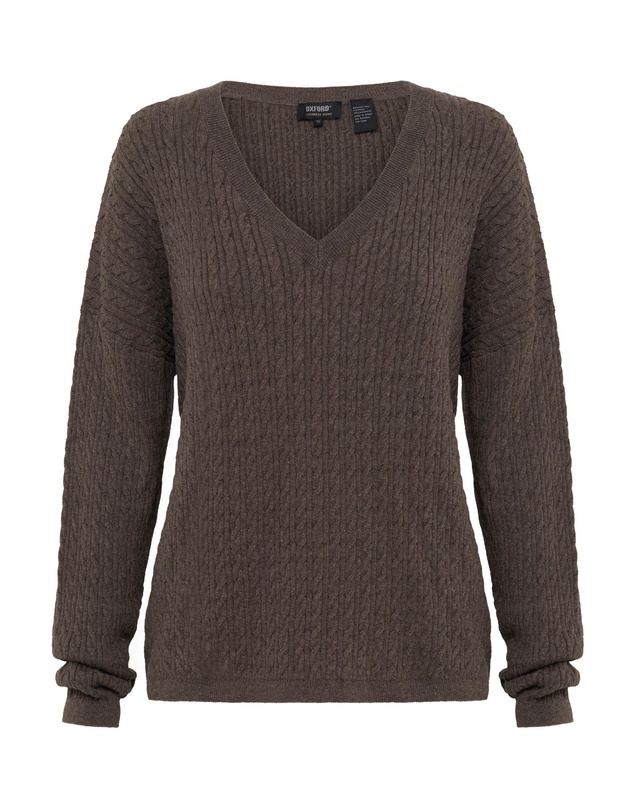 Oxford - Drew Cable V-Neck Knit