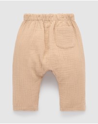 Purebaby - Slouchy Crinkle Cotton Pants -Kids-Babies