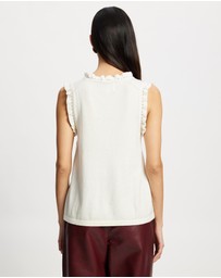 Lindsay Nicholas New York - Frill V-Neck Shell Top
