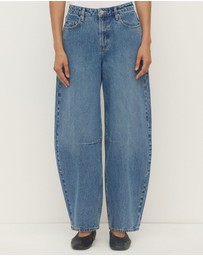 Assembly Label - High Rise Barrel Jeans
