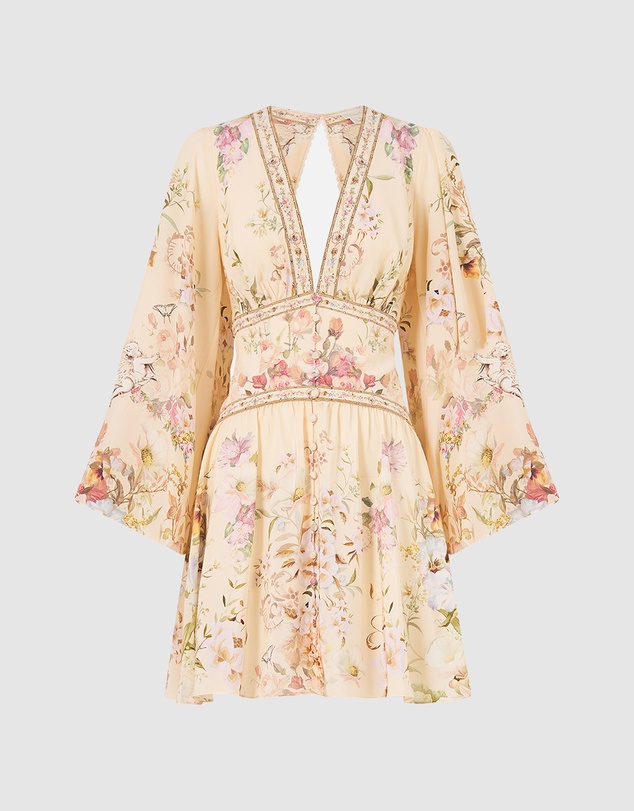 Camilla - Button Down Short Dress With Open Back