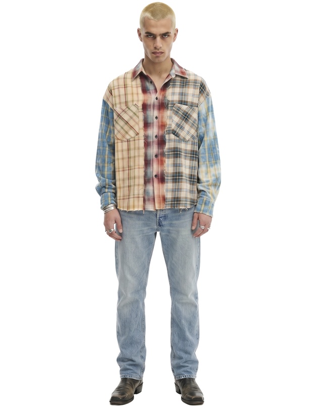 THE TALES - Patchwork Check Flannel Shirt
