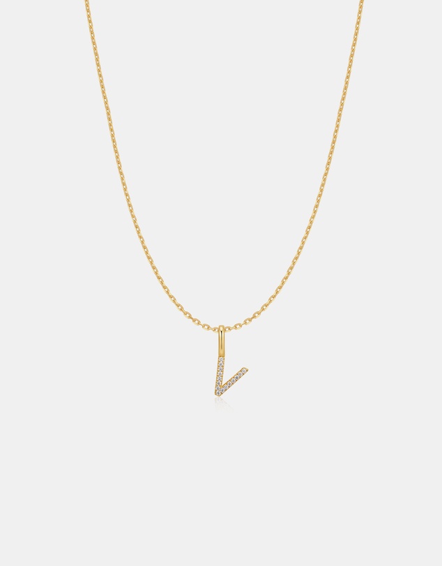 Ania Haie - Ania Haie Gold Letter V Initial Necklace
