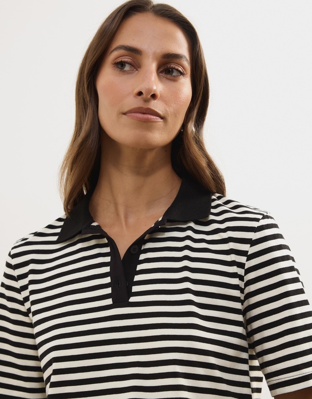 Atmos&Here - Lyra Short Sleeve Stripe Polo