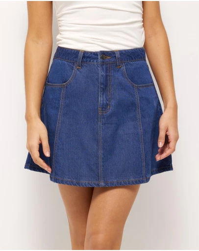 AERE - Skye Denim Mini Skirt