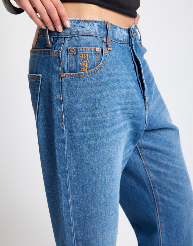 ONE TEASPOON - Bandits Low Waist Boyfriend Denim Jeans - Pacifica Blue