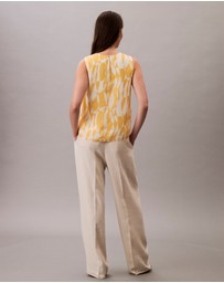 Calvin Klein - Printed Chiffon Sleeveless Top