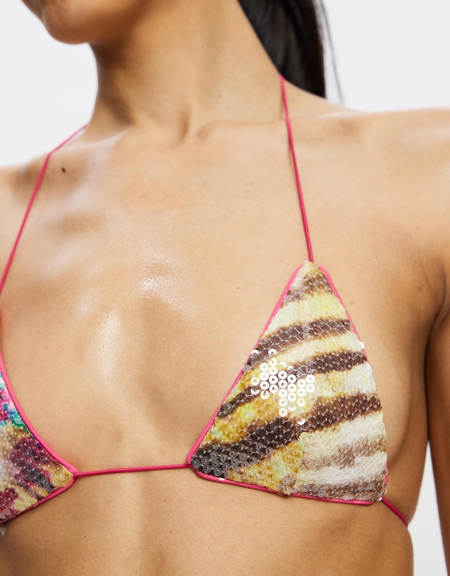 Jaded London - Printed Sequin Bikini Top