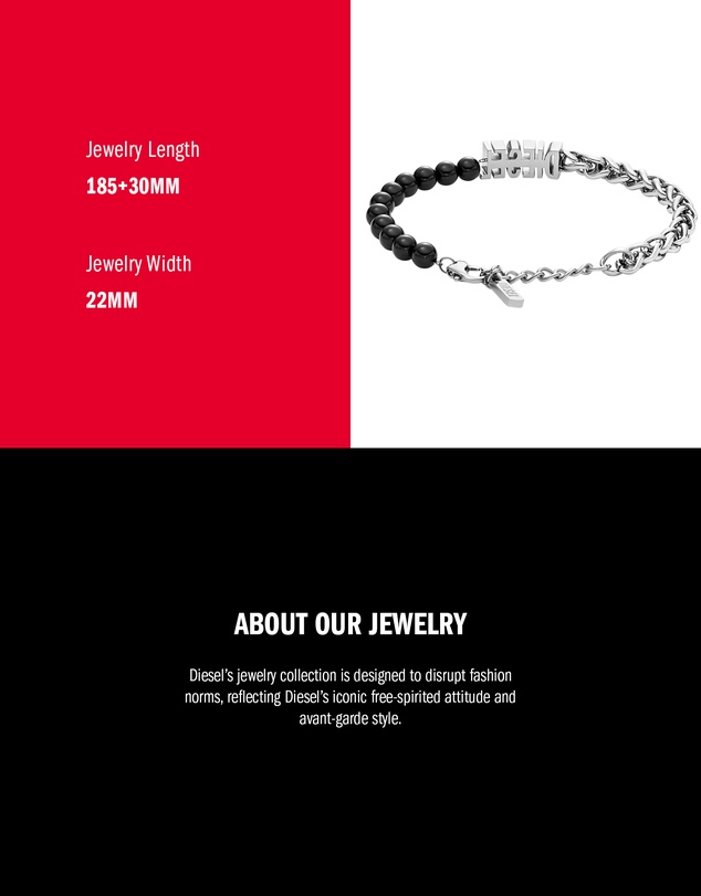 Diesel - Diesel Font Silver Tone Bracelet
