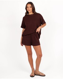 Petal & Pup - Granger Knit Short Set - Chocolate Brown