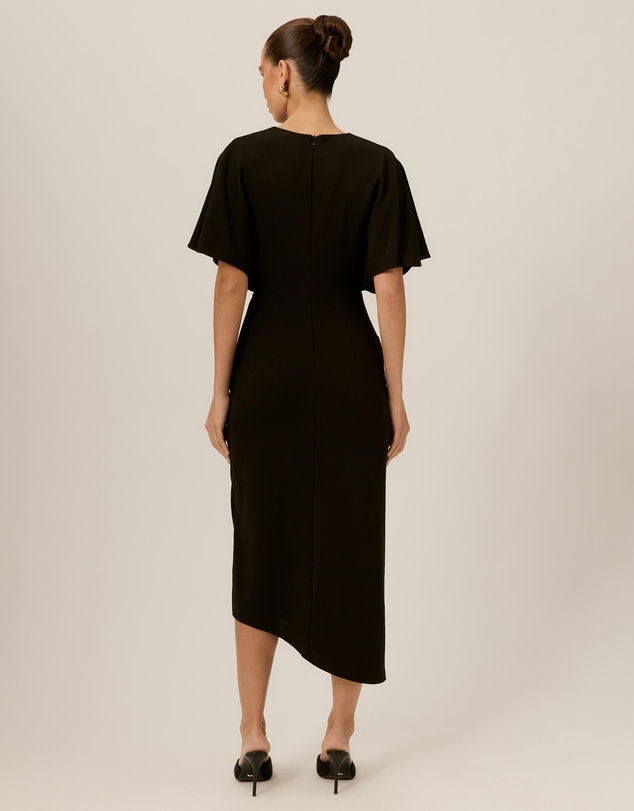 Tussah - Vivian Flutter Sleeve Ruffle Detail Midi Dress