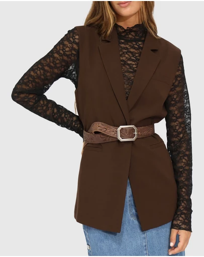 Belle & Bloom - Stand By Me Embossed Leather Belt
