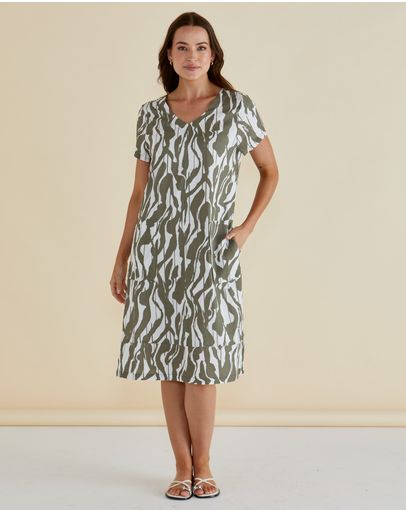 Olive Geometric Print