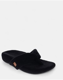 Mia Vita - Cozy Toe Post Slipper - Black