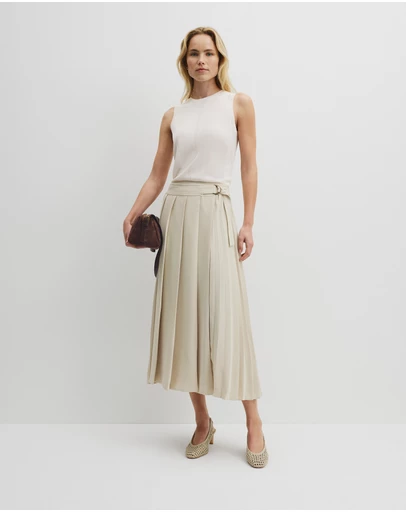 Country Road - Pleated Midi Skirt