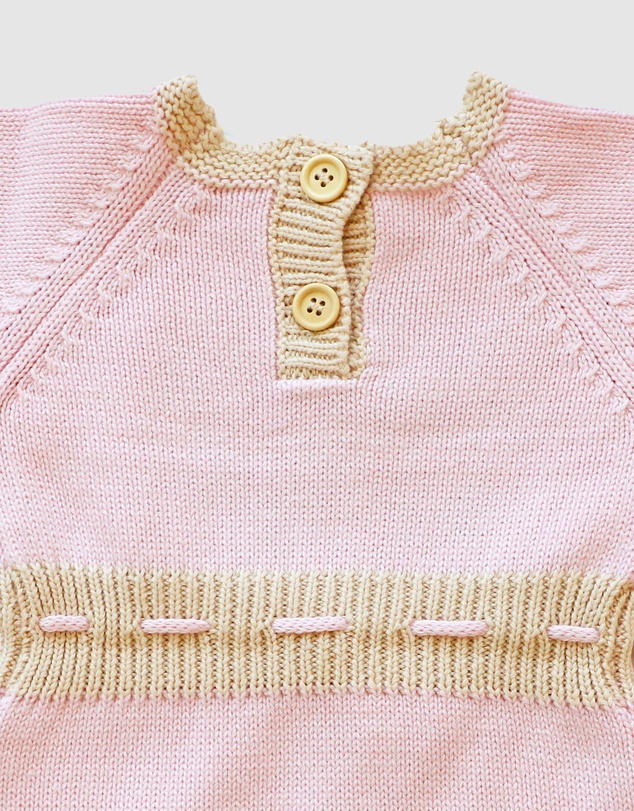 WITH LOVE FOR KIDS - Long Sleeve Knitted Romper - Babies
