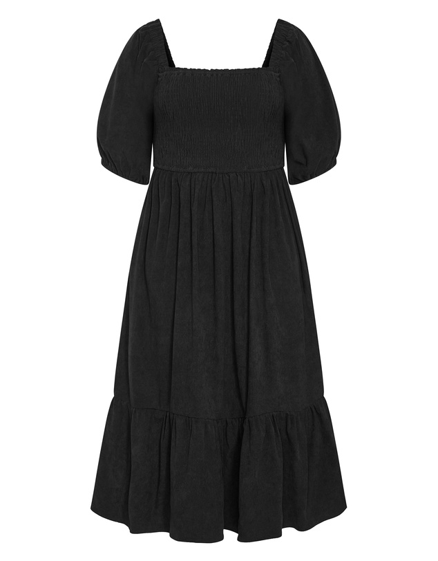 City Chic - Plus size Molli Corduroy Midi Dress - black