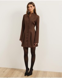 Atmos&Here - Anya Long Sleeve Button Down Mini Dress