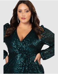 Pink Dusk by Curve Project - All I Want Sequin Maxi Dress