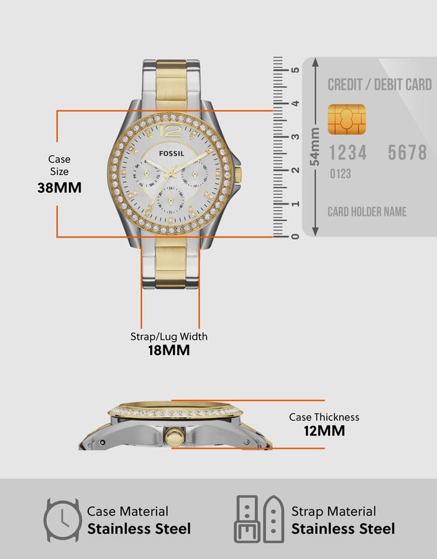 Fossil - Riley Two Tone Analogue Watch