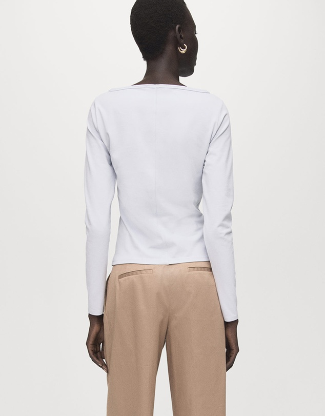M.N.G - Cotton Boat Neck T-Shirt