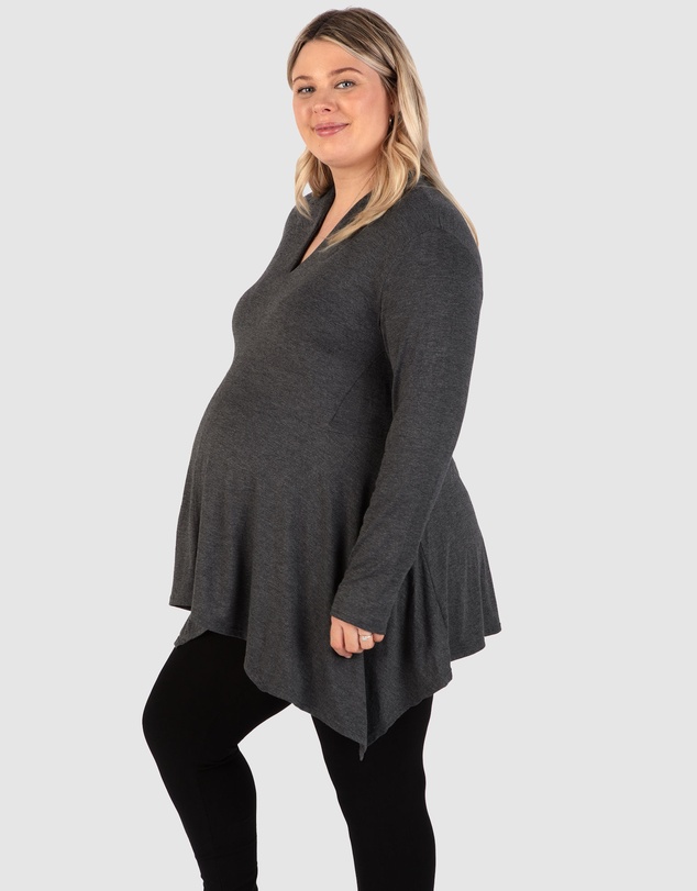 B Free Intimate Apparel - Maternity Bamboo V Neck Tunic Top