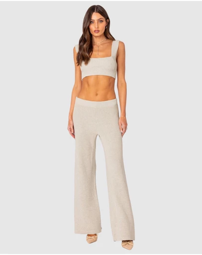 EDIKTED - Sunday Straight Leg Knit Pants