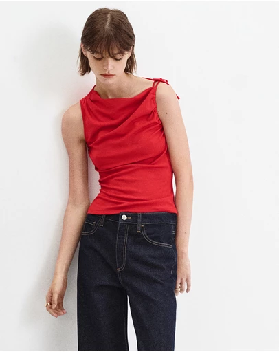 M.N.G - Asymmetric Ruched Top