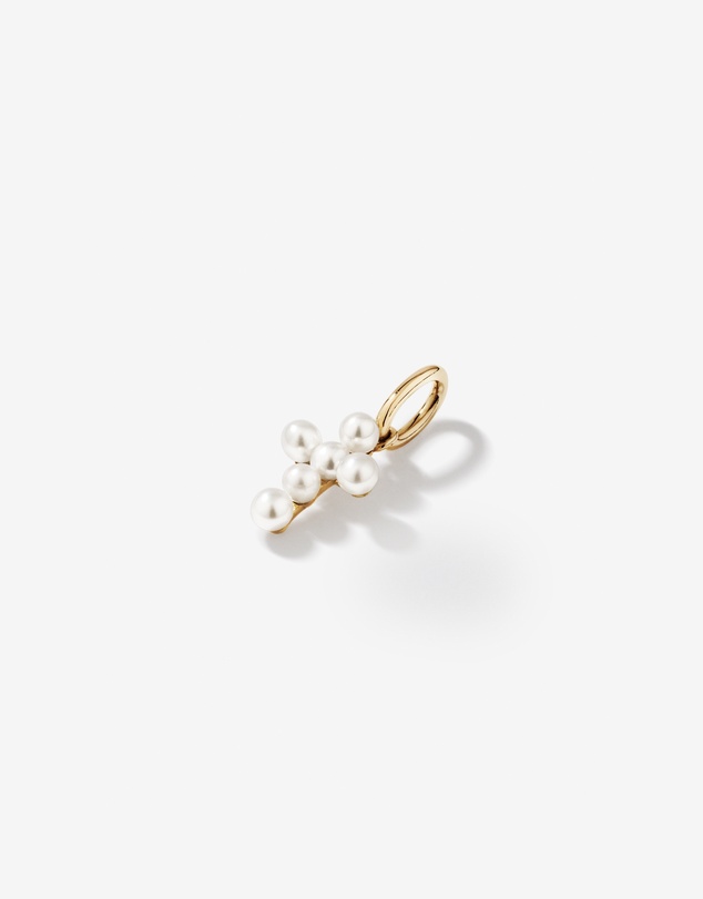 Michael Hill - Cultured Freshwater Pearl Cross Pendant in 10kt Yellow Gold