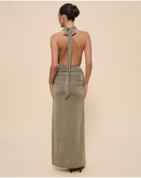 CHANCERY - Draped Bodice Halter Jersey Dress