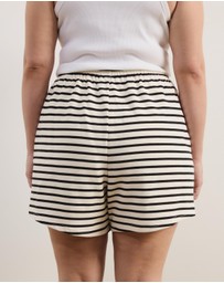 Atmos&Here Curvy - Poppy Cotton Stripe Sweat Shorts