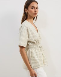 Atmos&Here - Elis Cotton Gathered Waist Top