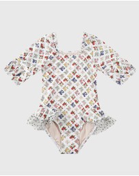 Aqua Blu Kids - Petit Four Short Sleeve Puff One Piece - Kids