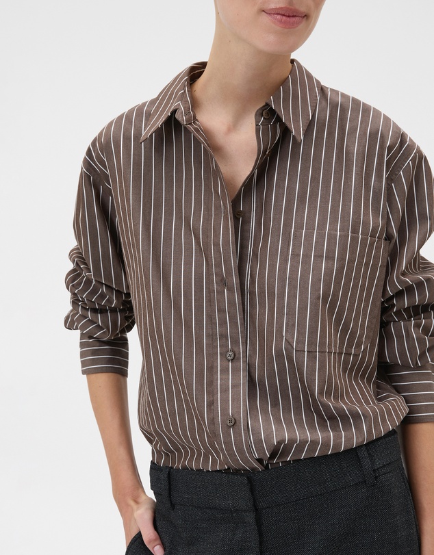 Oroton - Long Sleeve Stripe Shirt