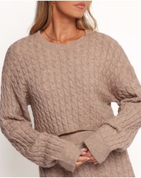 Petal & Pup - Reid Cable Knit Skirt Set - Taupe