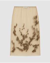 & Other Stories - Embroidered Mesh Midi Skirt