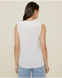 The Fated - Alexis Tie Front Ruffle Top