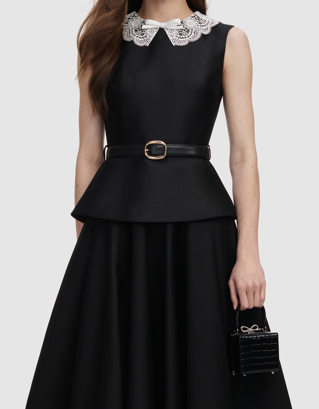 Self Portrait - Taffeta Peplum Midi Dress