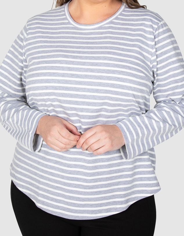Love Your Wardrobe - Torquay Stripe Long Sleeve Tee