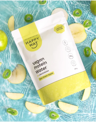 Happy Way - Sour Green Apple Vegan Protein Water Powder