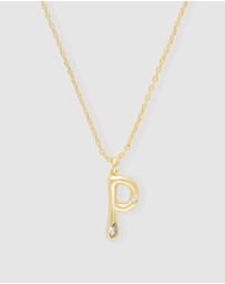Wanderlust + Co - Alphabet Bubble Pendant Necklace - Letter P
