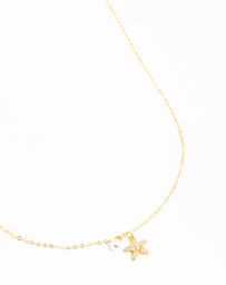 Lovisa - Gold Plated Sterling Silver Starfish Freshwater Pearl Chain Necklace