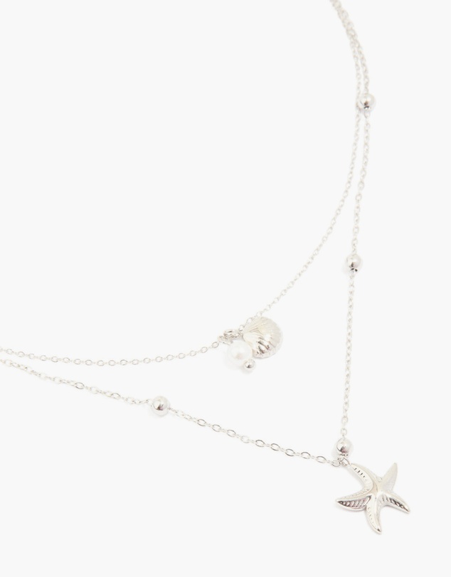 Lovisa - Waterproof Stainless Steel Starfish & Shell Layered Necklace