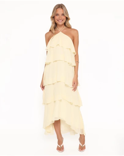 Petal & Pup - Jonia Halterneck Maxi Dress - Butter Yellow